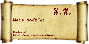 Weis Noémi névjegykártya